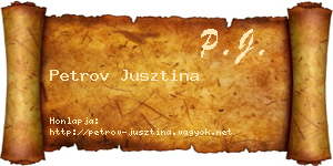 Petrov Jusztina névjegykártya